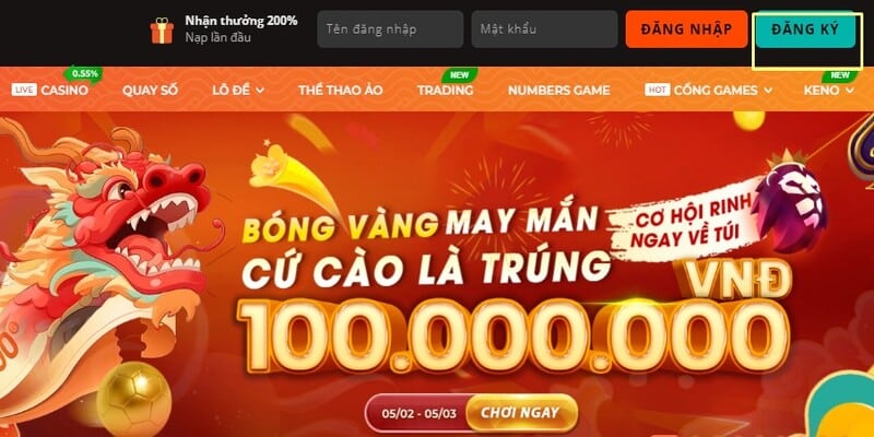 Truy cập trang chủ nhà cái để tạo tài khoản